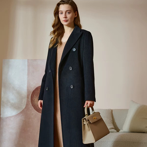 Chất Lượng Cao Cashmere Áo Khoác Phụ Nữ Sang Trọng Dài Len Pha Trộn Áo Rắn Colour Mà Không Có Mô Hình - Product Image 1