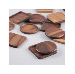 Rustic Handmade Live Edge Wooden Coasters for Wedding Decor Party Favors and Stylish Modern Home Tableware walnut coasters - Product Image 6