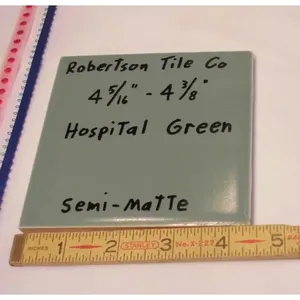 Vintage Robertson Co. Carreau de Céramique Vert Hôpital 4-5/16 \ "-4-3/8 \" Nouveau Vieux Stock (NOS) - Product Image 1