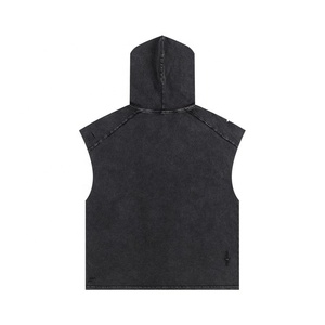Nouveaux sweats à capuche sans manches pour hommes et design OEM, meilleurs modèles, qualité supérieure, vente en gros, col rond personnalisé français - Product Image 2