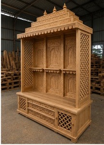 Mandir en bois sculpté à la main traditionnel pour la maison, Mandir sculpté à la main par un designer, Temple en bois sur mesure, taille et couleur personnalisables pour la maison - Product Image 2