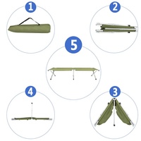 Chaise longue pliante d'extérieur Portable lit de Camping pliable avec rangement surdimensionné robuste grand solide pour supporter jusqu'à 375 lb