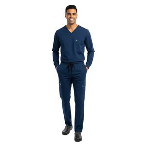 ชุดสครับแพทย์ชายแบบปรับแต่งได้ คุณภาพสูง ทนทาน เสื้อคอวีและกางเกง ชุดยูนิฟอร์มคลินิกโรงพยาบาล สำหรับผู้เชี่ยวชาญมืออาชีพ - Product Image 1