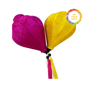 Farol de Seda Cultural de Vietnam - Marco de Bambú Ligero con Diseños de Ajo y Cilindro Hexagonal para el Día de San Valentín y Graduación - Product Image 5