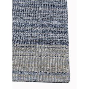 <b>Jean</b> Blue Striped Classic Hand Loom Wool Viscose Rug 10mm Jacquard Technique Rectangular Hallway for Teen Home Decor-Hwv-51020 - Product Image 4