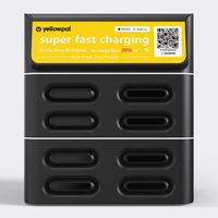 Estación de Carga Compartida de Baterías de Litio-Polímero de 8 Ranuras con POS y Carga Rápida de 45W, Salidas USB y Tipo-C, Kiosco Inteligente de Alquiler