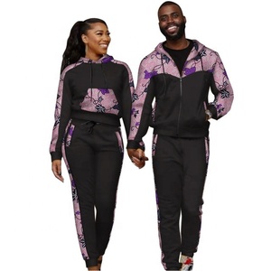 Chándales con capucha y cremallera unisex, gran oferta, estampado por sublimación, ropa deportiva para correr, conjunto de patrón sólido de invierno para parejas - Product Image 6