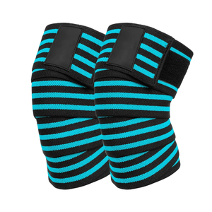 Custom Elastic Heavy Duty Fitness Weight Lifting Knee <b>Wraps</b> Good Quality Customized Design Weightlifting Heavy Duty Knee <b>Wraps</b> - Product Image 1