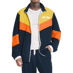 <b>Windbreaker</b> Set Custom Acid Wash Two Piece Winter Hooded Faded Vintage Jogging Zip Hoodie Straight Sweatpants Adult Size <b>Air</b> - Product Image 4