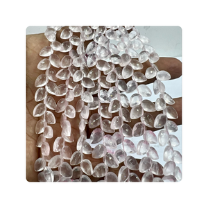 Wholesale Bulk 8 Inches Natural Rose Quartz Faceted Briolette Pear Drops High Premium Jewelry Making <b>Stone</b> 4mm 6mm 10mm Sizes - Product Image 6