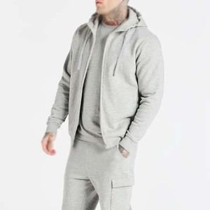 Plain Men Pullover Tracksuit 2-<b>Piece</b> Set Custom Logo <b>Hoodie</b> Sweatpants 100% Cotton Solid Anti-Bacterial Breathable Sporty Casual - Product Image 2
