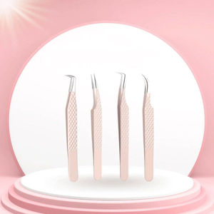 Pince à cils en acier inoxydable avec logo personnalisé professionnel Anti-magnétique poignée confortable 10mm longueur cils de haute qualité - Product Image 5