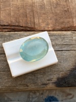 Superbe pierre ovale aigue-marine naturelle de grande taille à facettes pour la fabrication de bijoux 41.20 carats