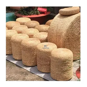 批发畅销的天然水葫芦海草黄麻制成的奥斯曼坐垫，来自越南热销趋势