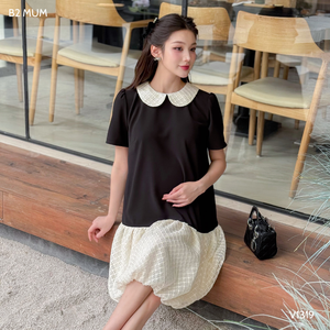 ชุดคลุมท้องผ้าลินิน V1319เย็นคอบัวนุ่มและดูดซับเหงื่อราคาขายส่ง" - Product Image 6