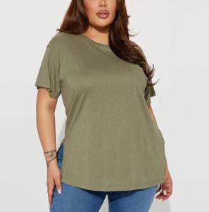 Nueva llegada, camiseta de manga corta para mujer, 180 g, 100 % algodón, cuello redondo, básica, informal, para uso diario, hecha en Bangladés - Product Image 3