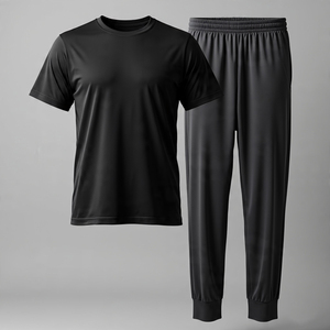 Vêtements de sport été course t-shirts survêtement survêtement hommes Jogging Fitness t-shirts et pantalons ensembles hommes t-shirts survêtement hommes - Product Image 3