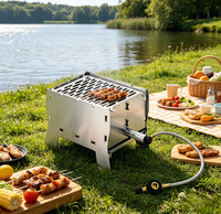 Nouveau mini barbecue portable de camping, pliable, réchaud de camping extérieur, barbecue au gaz, facile à transporter