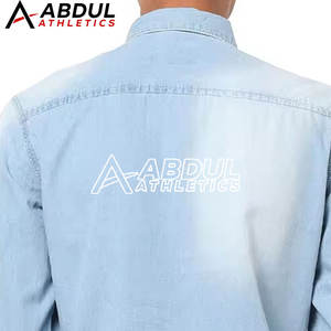 เสื้อเชิ้ตยีนส์ผู้ชายผ้าฝ้ายสั่งทำโลโก้ขายส่ง ระบายอากาศได้ดี เหมาะสำหรับกิจกรรมกลางแจ้ง - Product Image 6