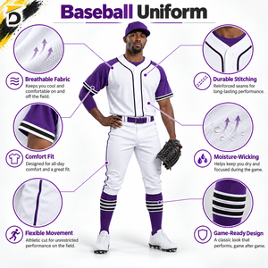 Uniforme de Béisbol Ligero que Ofrece Comodidad Transpirable, Control de la Humedad y Movimiento Fácil Durante el Entrenamiento y el Juego - Product Image 6
