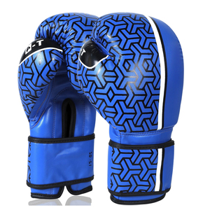 Color azul al por mayor logotipo personalizado diseño Pu cuero guantes de boxeo 2023 cuero entrenamiento guantes de boxeo para hombres - Product Image 5