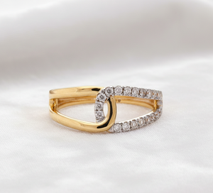 Anillo de Diamantes Entrelazados de Oro de Lujo para Mujer, Joyería de Boda y Compromiso - Product Image 3