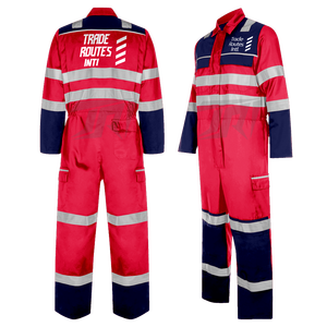 Customized Reflective <b>Waterproof</b> 100% Premium <b>Overall</b> Set OEM Factory Price Professional Polyester Shirt Crew Safety Clothing - Product Image 6