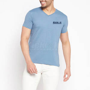 Camisetas de moda con cuello en V para hombre, 100% algodón, tela suave, estilo casual urbano, atuendo cómodo para el verano. - Product Image 2