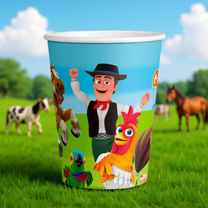 Gobelets jetables Zenon's Farm, 8 pièces, gobelets de fête pour enfants, thème ferme - Product Image 3