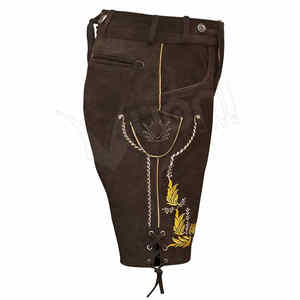 Lederhosen บาวาเรียทุกเพศชุดเดรสหนังแท้นิ่มหวานกางเกงขาสั้นสไตล์เยอรมันดั้งเดิมมีโลโก้ออกแบบได้ตามที่ต้องการ - Product Image 5