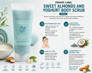 Exfoliante Corporal de Yogur de Almendras Dulces de Marca Privada 250ml OEM |   Cuidado Corporal Exfoliante Natural |   España UE - Product Image 3