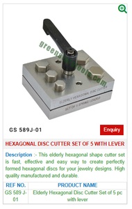 <b>Set</b> of 5 Steel Hexagonal Disc Cutters with Lever GS 589J-01 Jewelry Tools for <b>Jewellery</b> Crafting - Product Image 2
