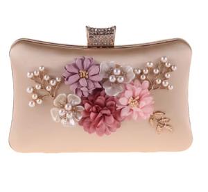 Crystal Chic Elegant Resin Waterproof Evening Purse with Diamond & Flower Decorations <b>Magnetic</b> Closure - Product Image 6