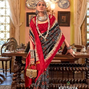 Saree en soie douce de créateur indien et pakistanais vêtements de mariage élégants avec un beau design de tissage pour une utilisation traditionnelle et de fête - Product Image 1
