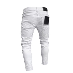 Neue Mode Herren Skinny Cargo Jeans <span class=keywords><strong>Denim</strong></span> Kampf <span class=keywords><strong>Biker</strong></span> Tasche Stretch Black Arbeitshose <span class=keywords><strong>Denim</strong></span>-Hose für Herren - Product Image 6