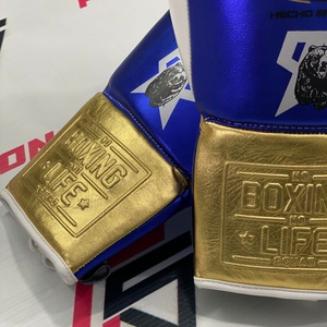 No Boxing No Life Professional Lace-Up Cowhide Leather Boxing <b>Gloves</b> Thick 4-Layer Padding Full Finger <b>Moisture</b> Wicking Boxing - Product Image 4