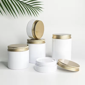 Best Price High Quality 200ml 300ml 500ml PET <b>Jar</b> White Plastic Wide Mouth Cosmetic Plastic With Gold Lid for Cosmetic Container - Product Image 3