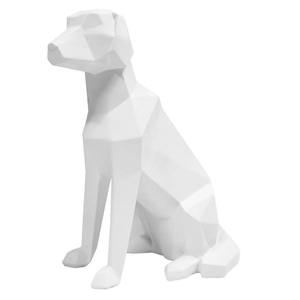 Statue de chien en métal blanc fabriqué à la main pour le style de table basse décorative et l'accent d'affichage intérieur de maison moderne - Product Image 1