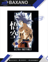 T-shirt pour hommes - Style Goku Anime Ultra Instinct - T-shirt respirant en molleton uni - Streetwear - Logo personnalisé sur le devant
