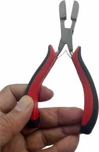 Instruments chirurgicaux du nombril pince d'extension de cheveux à la kératine professionnelle pointe plate outil de concassage de liaison de Fusion pré-collé 5.5 pouces CE - Product Image 3