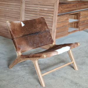 Sillón moderno de cuero de color natural, muebles de madera para sala de estar, hogar y apartamento para hoteles - Product Image 1