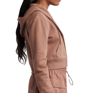 Nuevas Sudaderas con Capucha Personalizadas OEM para Mujer, Casuales, de Invierno, 100% Algodón, Color Sólido, Transpirables, Antibolitas, Corte Recortado, con Logotipo Personalizado - Product Image 6