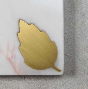 ชุดงานฝีมือช่างฝีมือคลาสสิกที่รองแก้วลายหินอ่อนและทองเหลือง4ชิ้น - Product Image 4