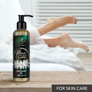 AROMATIKA Huile de massage cosmétique Monoi de Tahiti 200ml Huile naturelle exotique à la fleur de Tiaré Soin relaxant du corps Flacon pompe - Product Image 6