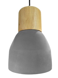 Lámpara colgante Loen E27 130x165mm de cemento y madera. (GSC 204400004) - Product Image 1