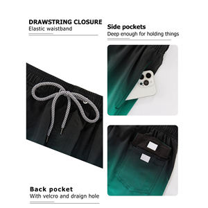 Vente en gros Short de bain personnalisé pour hommes, extensible dans les 4 sens, short de plage pour surfeur à séchage rapide avec taille haute, sans bretelles, sportif et respirant - Product Image 3