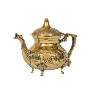 Artistic Luxury Eco-Friendly Brass Teapot with <b>Lid</b> and Smooth Finish Curved Spout for Tabletop Wedding or Festival Decoration - Product Image 1