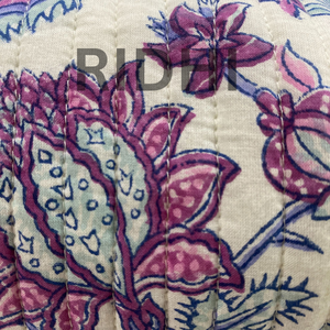 Bolsa de Mano Acolchada de Algodón con Pétalos de Arándano, Ecológica y Floral, con Cierre, Asa Frontal, Reutilizable, para Viajes, Compras, Cosméticos, Grande y Portátil - Product Image 3