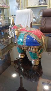 Custom Made Metal <b>Elephants</b> with Multi Colored Minakari Work Ideal for Home <b>Decoration</b> Stores for Resale - Product Image 4