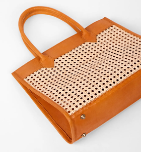 กระเป๋าหวายอ้อย, กระเป๋าหนัง, กระเป๋าฤดูร้อนหูหิ้วด้านบน, กระเป๋าฟางผู้หญิง, ตะกร้า Boho, ของขวัญสำหรับเธอ, กระเป๋าถือชายหาด - Product Image 4